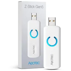 Aeotec, Z-Stick USB Adapter GEN5, Z-Wave Plus, SmartStart, S2 Security, Backup Batteriebetrieb