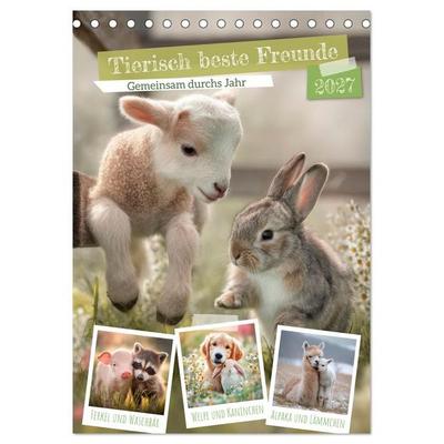 Tierisch beste Freunde - Gemeinsam durchs Jahr (Tischkalender 2027 DIN A5 hoch), CALVENDO Monatskalender
