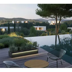 Herstera Garden Cube Xic XL Plus | Outdoor Pflanzkübel rechteckig | 150x40x25 cm - Anthrazit