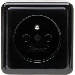 Kopp 108105009 STANDARD - Aufputz Mittenschutzkontakt-Steckdose, 1-fach, Farbe: schwarz