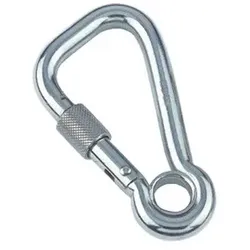 Karabiner, asym. mit Sicherheitsmutter und Kausche, A4, 10x100mm