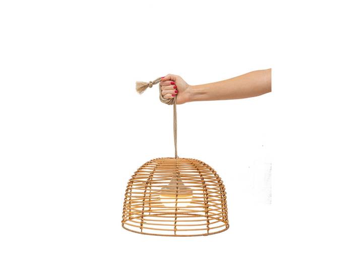 Newgarden Led-Aussenleuchte Bossa, Naturfarben, Naturmaterialien, 22 cm, höhenverstellbar, 3 Helligkeitsstufen, kabellos, aufladbar über Usb, Lampen & Leuchten, Außenbeleuchtung, Außenleuchten