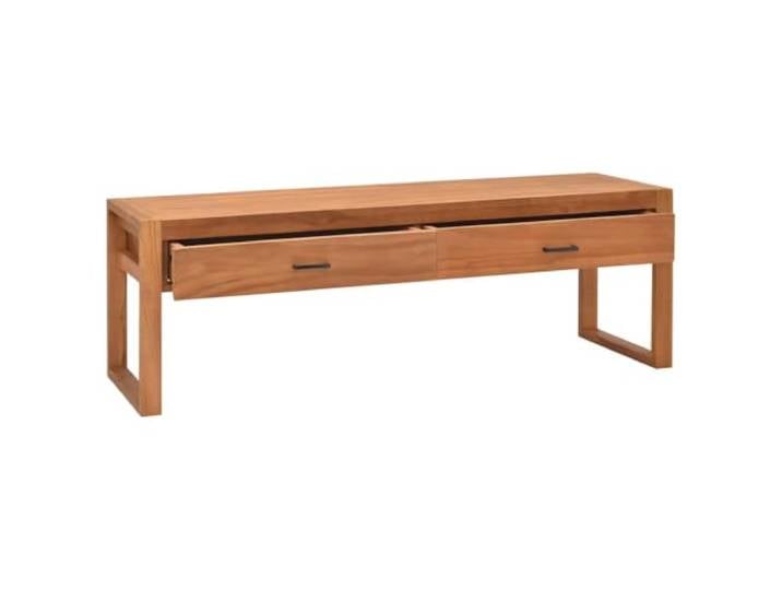 GKHPYURE TV-Schrank 140 x 40 x 45 cm aus Teakholz mit 2 Schubladen Teakholz, Sperrholz, Hartholzplatte, 2 Schubladen, Farbe e, pflegeleicht