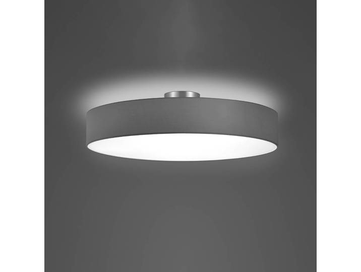 Trio Lighting Deckenlampe Hotel, dimmbar, alu / grau / zink, für Flurbereich, Textil / Stoff / Seide, Modern, Deckenlampe