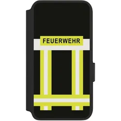 Nivocase Klapphülle für Samsung Galaxy S22 Handyhülle aus Kunst Leder NIVOflip schwarz Beruf Feuerwehr (Samsung Galaxy S22), Smartphone Hülle, Schwarz