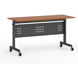 Mobiler Schreibtisch PRIMO MOBI, 140x60 cm, schwarzes Metallgestell, Kirschbaum