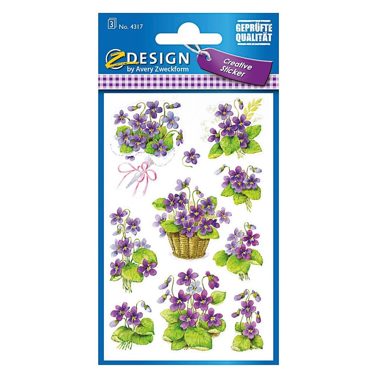 Z-Design Blumenaufkleber (30 Sticker) (4317) Mindestbestellmenge: 10 Stück