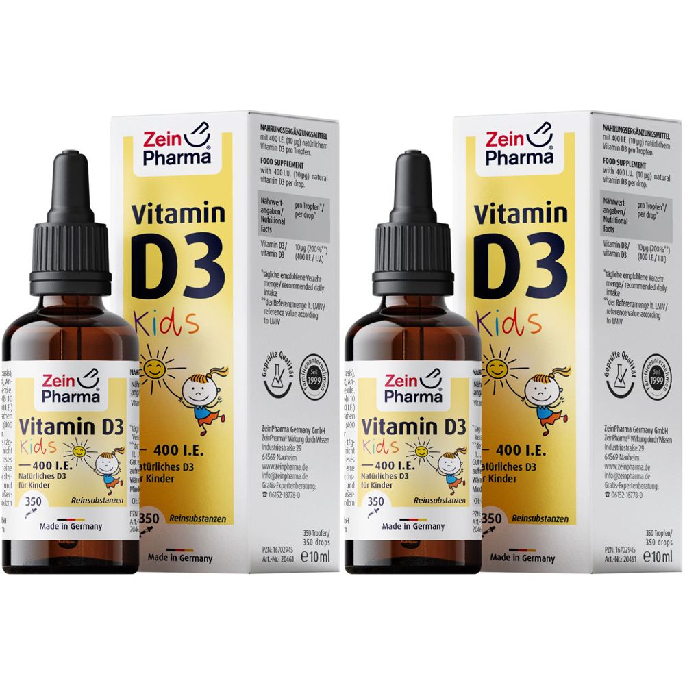 Vitamin D3 Tropfen 400 IE x2 2x10 ml zum Einnehmen