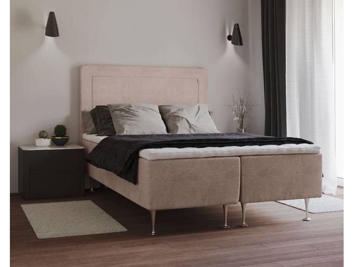 Boxspringbett HOME AFFAIRE Hacer , lila, B:141cm L:208cm, 100% Polyester, Komplettbetten, Boxspringbett, Topper, H2 oder H3 und in Breiten 70,80,90,120,140,160,180 wählbar
