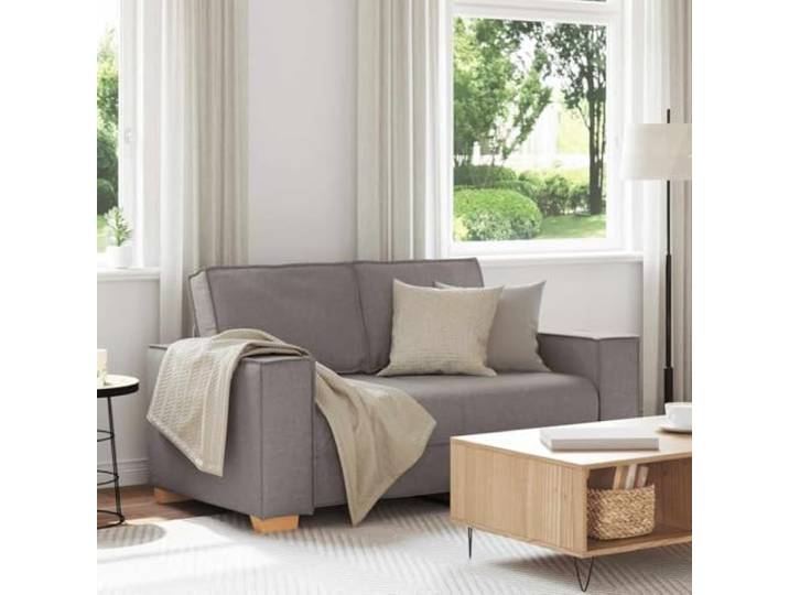 HEFZGDB 2-Sitzer Sofa Taupe 120 cm Stoff, Weiches strapazierfähiges Polyestergewebe mit atmungsaktiver Gemütlichkeit, Stabiles Holz- und Metallgestell für Robustheit, Breite