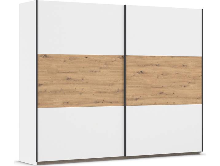 Schwebetürenschrank RAUCH Kleiderschrank Schrank Garderobe Garderobenschrank Wäscheschrank NEO , weiß (alpinweiß, eiche artisan), B:261cm H:210cm T:59cm, Holzwerkstoff, Schränke, Schwebetürenschrank, mit großzügigem Stauraum und vielfältigen Farbkombinationen