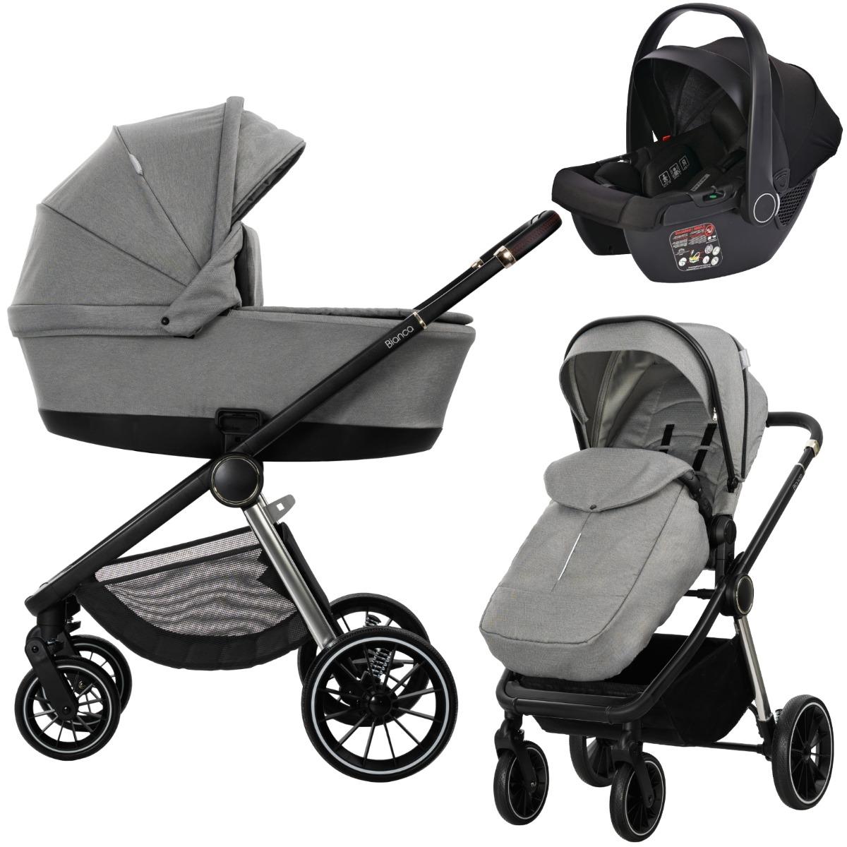 Lorelli Bianca Grey 3-in-1 Kinderwagen inkl. i-Size Autositz