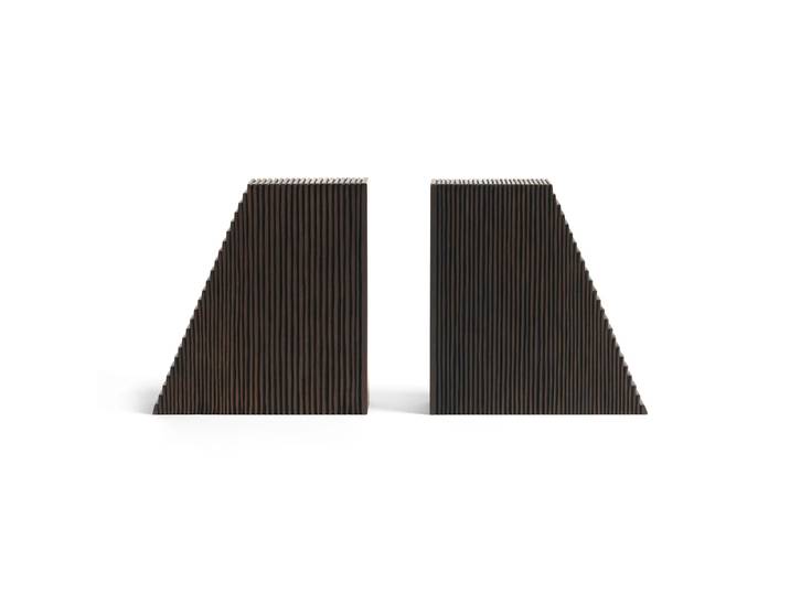 Ethnicraft Grooves Buchstütze 2er Pack Mahogany dark brown