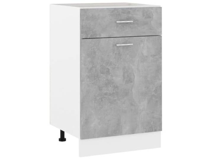 Helloshop26 Schubladenschrank Aufbewahrung Küche 50 x 46 x 81,5 cm Einfaches Design Betongrau 02_0047662