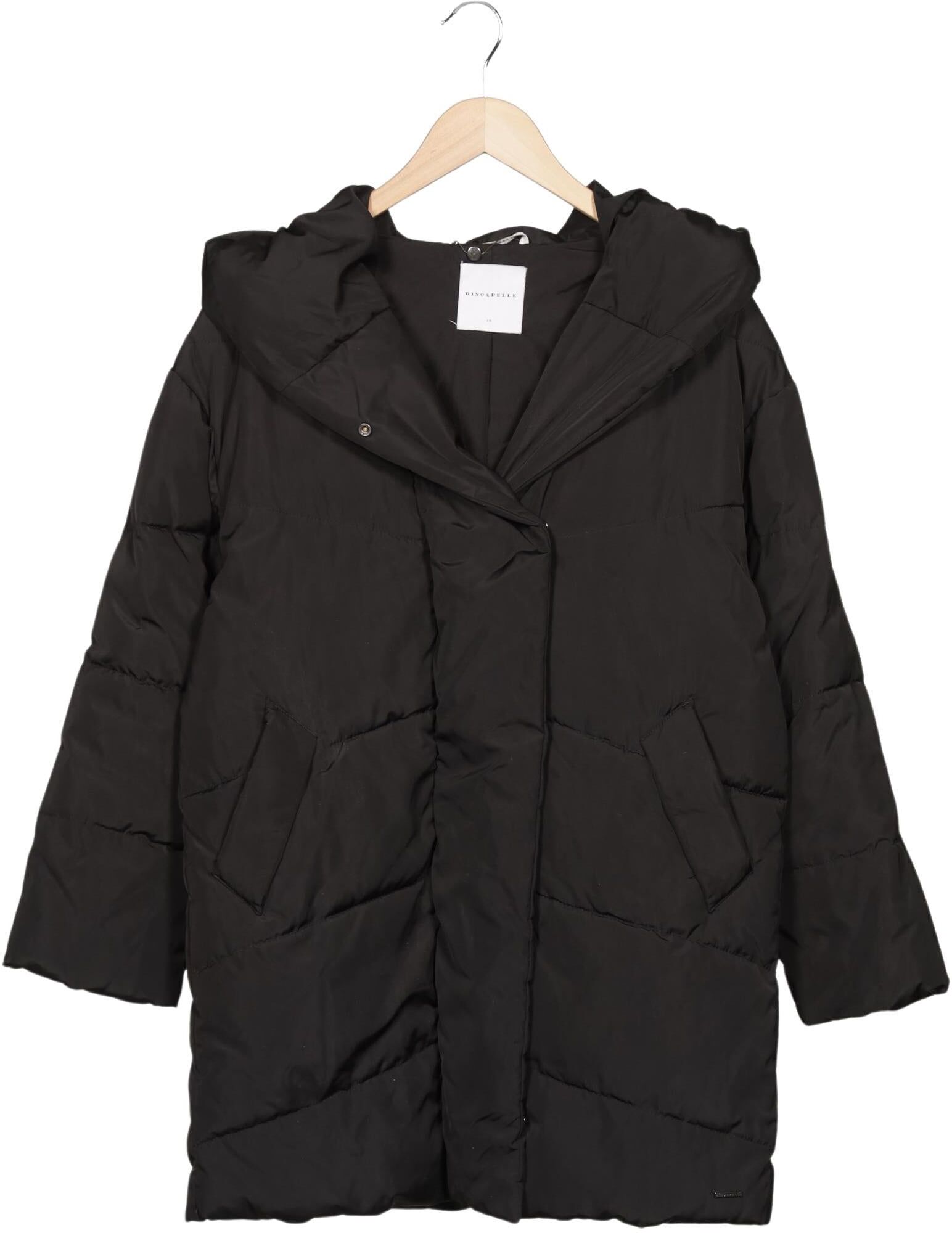 Rino&Pelle Damen Mantel, Schwarz, Gr. EU 36, Synthetik - Second Hand