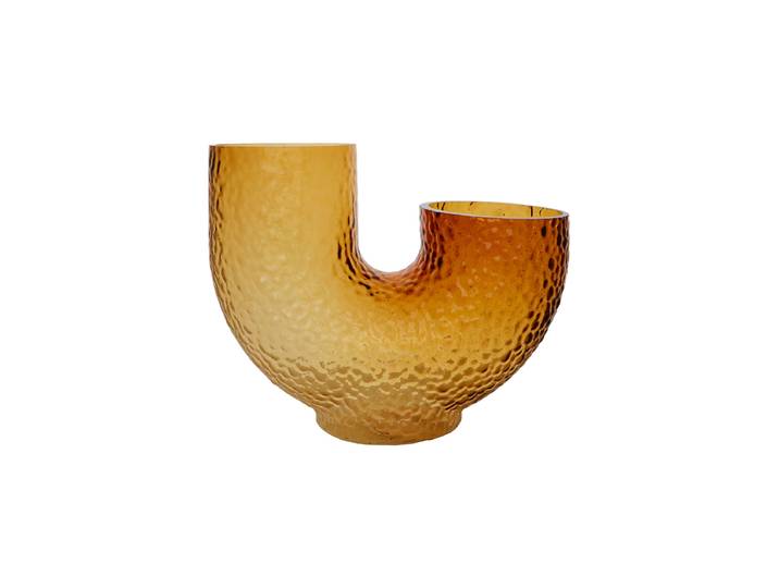 Mundgeblasene Design Vase „Aura medium“ Amber AYTM