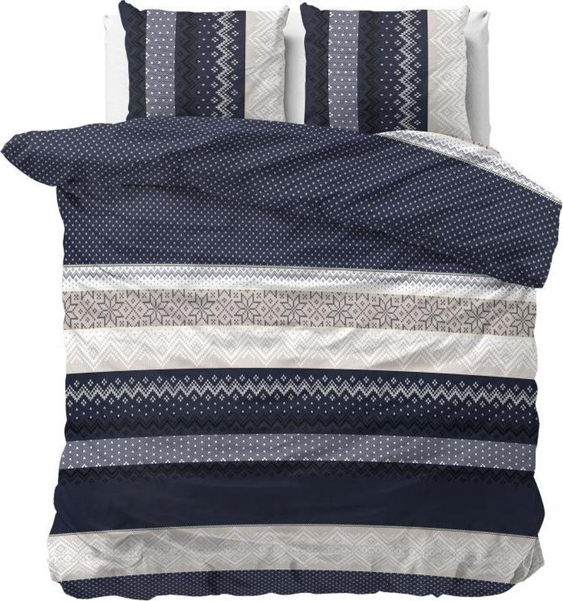 Sleeptime Elisabeth Dekbedovertrekset Tweepersoons - Donker Blauw - 200x220 cm met 2 kussenslopen 60x70 cm