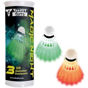 Talbot-Torro Badminton-Bälle Magic Light LED, Trainingsball, langsam, weiß & gelb, 3 Stück