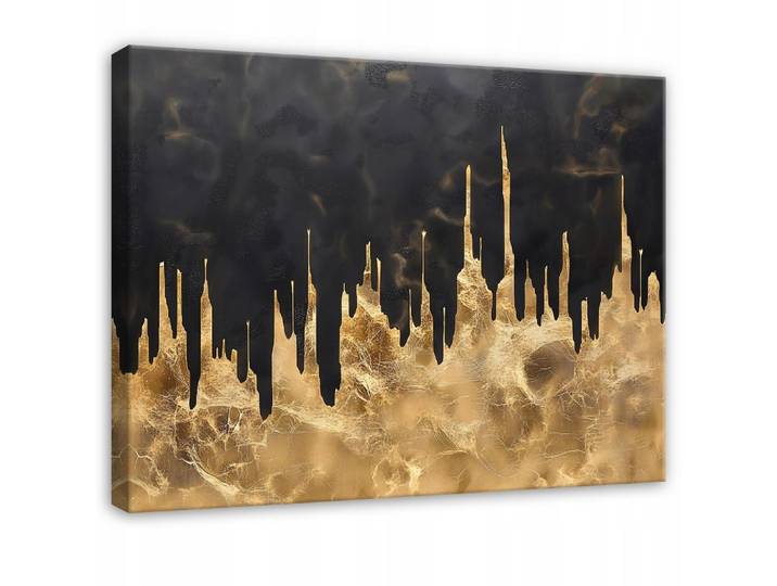 LEINWANDBILD Abstrakt Glamour Gold Wohnzimmer 100x70
