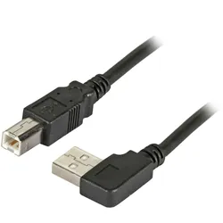 EFB K5245SW.1V2 USB2.0 Anschlusskabel A (gewinkelt) - B, St.-St., 1,0m, schwarz, Classic K5245SW1V2