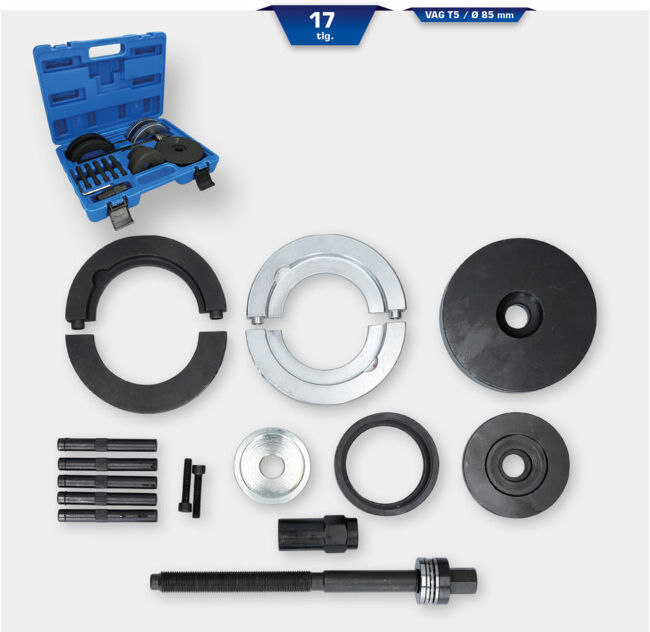 Brilliant Tools Jeu d’outils pour roulements de roues, pour VAG, coquille 85 mm, 17 pcs (BT671600)