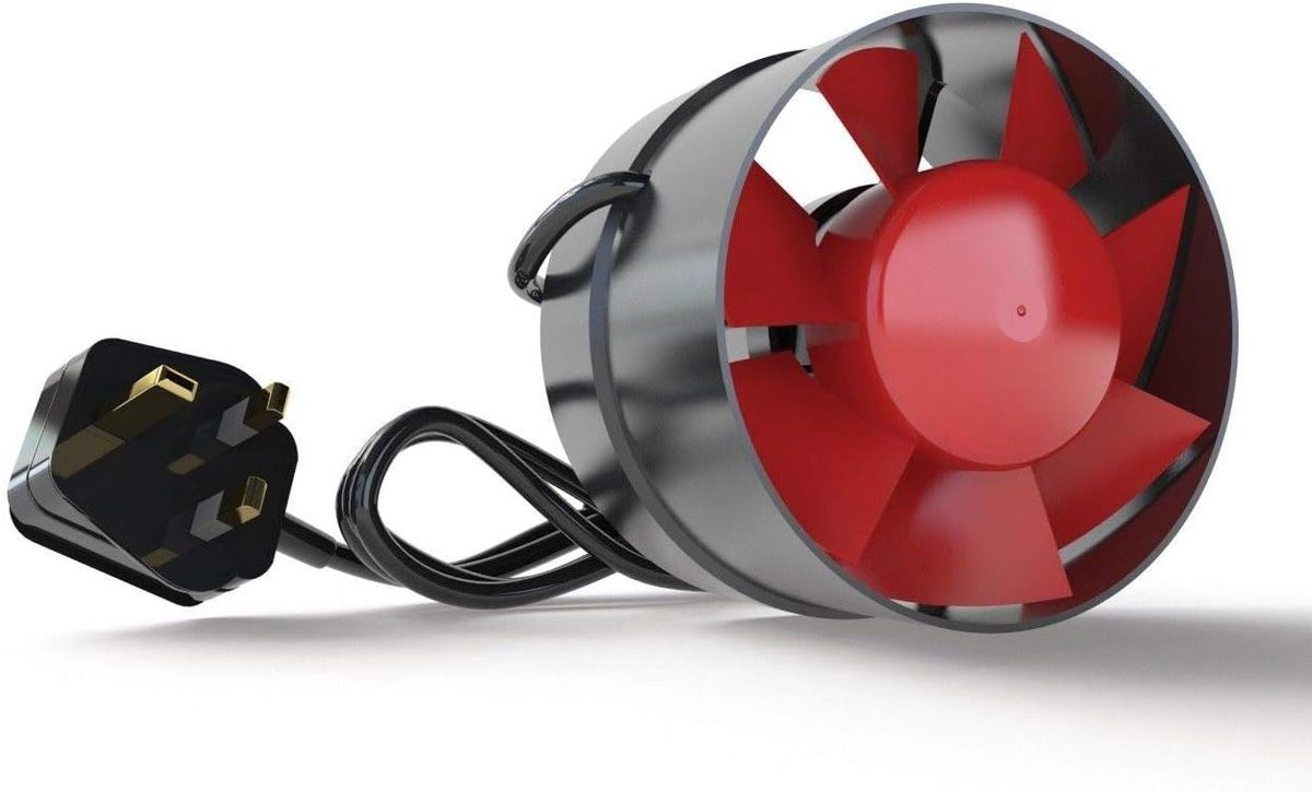 Axiale in-line ventilator 100 mm voor tentventilatie
