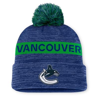Bommelmütze FANATICS "Fanatics Mütze Vancouver Canucks Authentic ProRink Beanie Cuff", Jungen, Gr. onesize, bunt (mehrfarbig), 100% Polyacryl, Mützen