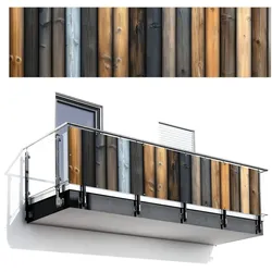 BALKON-SICHTSCHUTZ Holz - Dielen - Gemischt Witterungsbeständig 300x75 cm