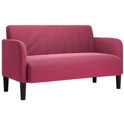 vidaXL Zweisitzer-Sofa Weinrot 109 cm Samt
