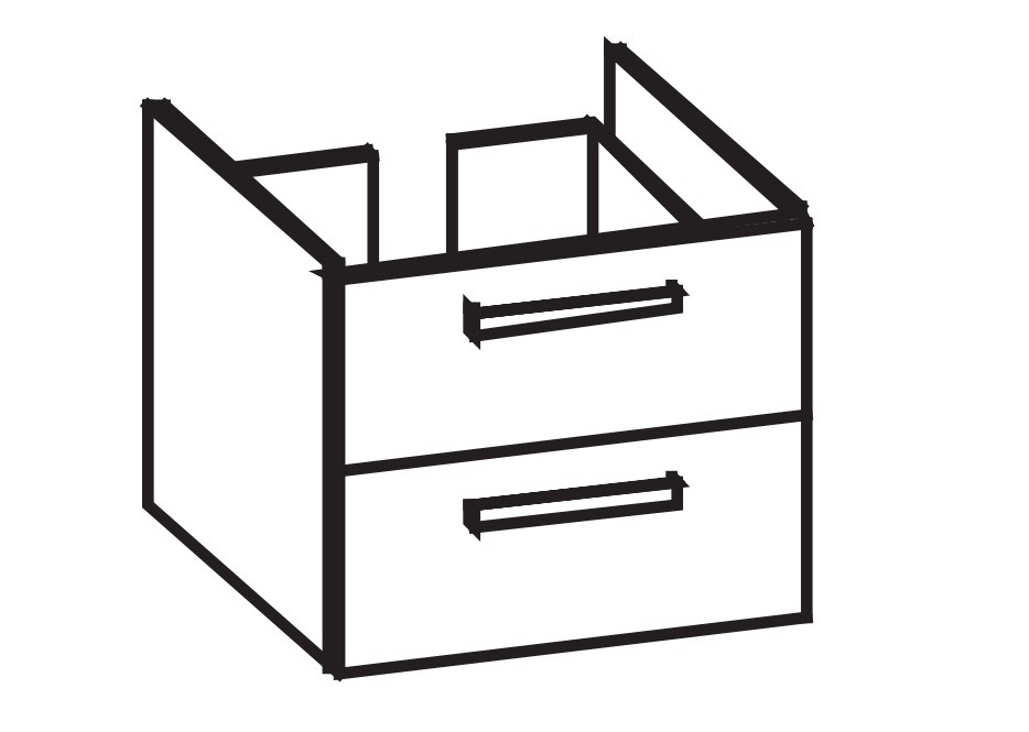 Artiqua 413 Waschtischunterschrank für Preciosa II 123261, 123262 Anthrazit Glanz, 413-WU2L-K154-706 413-WU2L-K154-7065-51