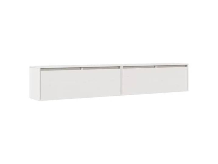 Helloshop26 2er Set praktische dekorative Wandschränke 100 x 30 x 35 cm Kiefer massiv weiß 02_0048079