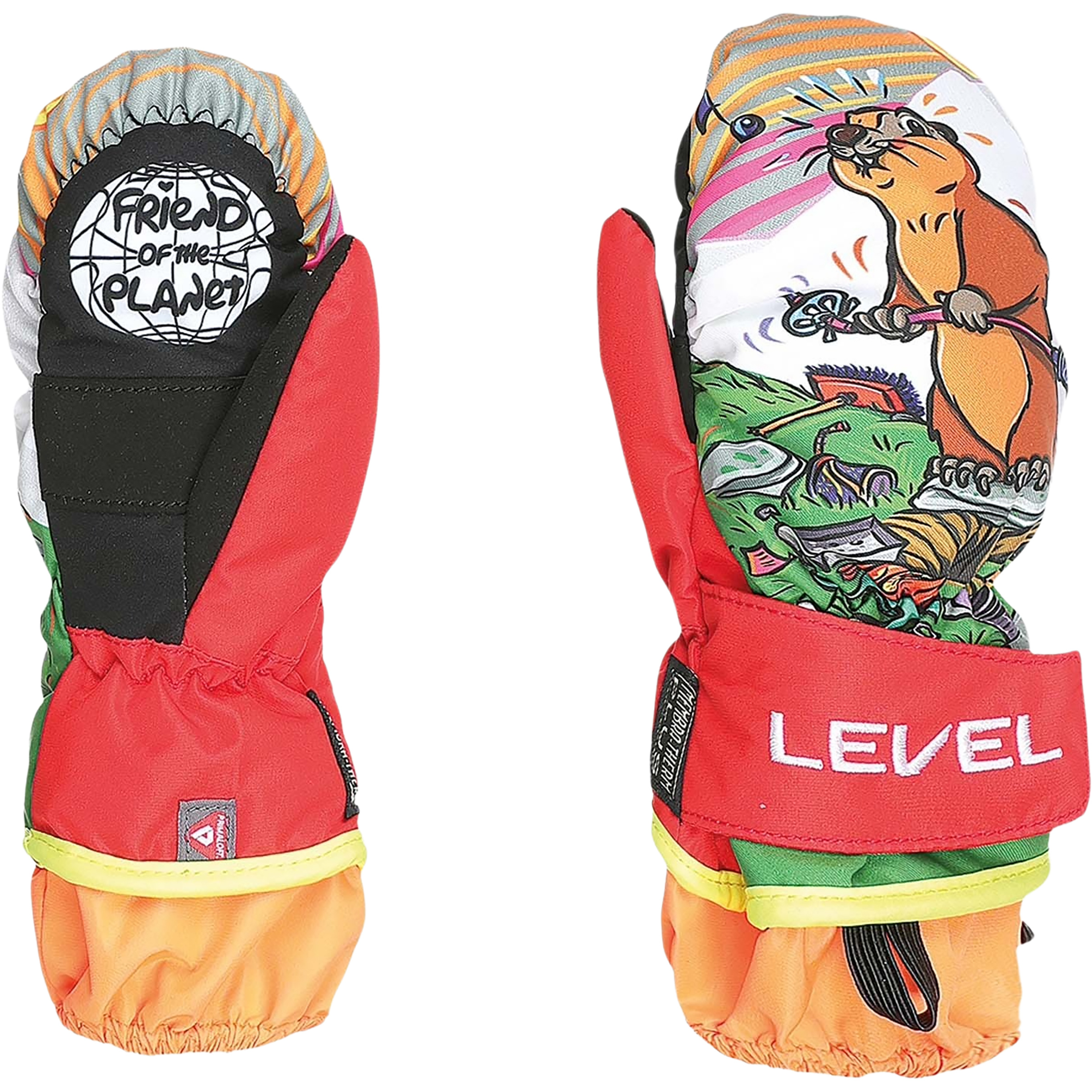 Level Animal Kinder Skihandschuhe mehrfarbig Größe XS Skifahren | Lifestyle Wasserdicht Wasserabweisend