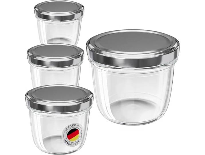 WELLGRO 200x Einmachgläser 230ml – Schraubdeckel TO82 silber – Made in Germany – Vorratsgläser, Marmeladengläser, Aufbewahrungsgläser & Gärgläser