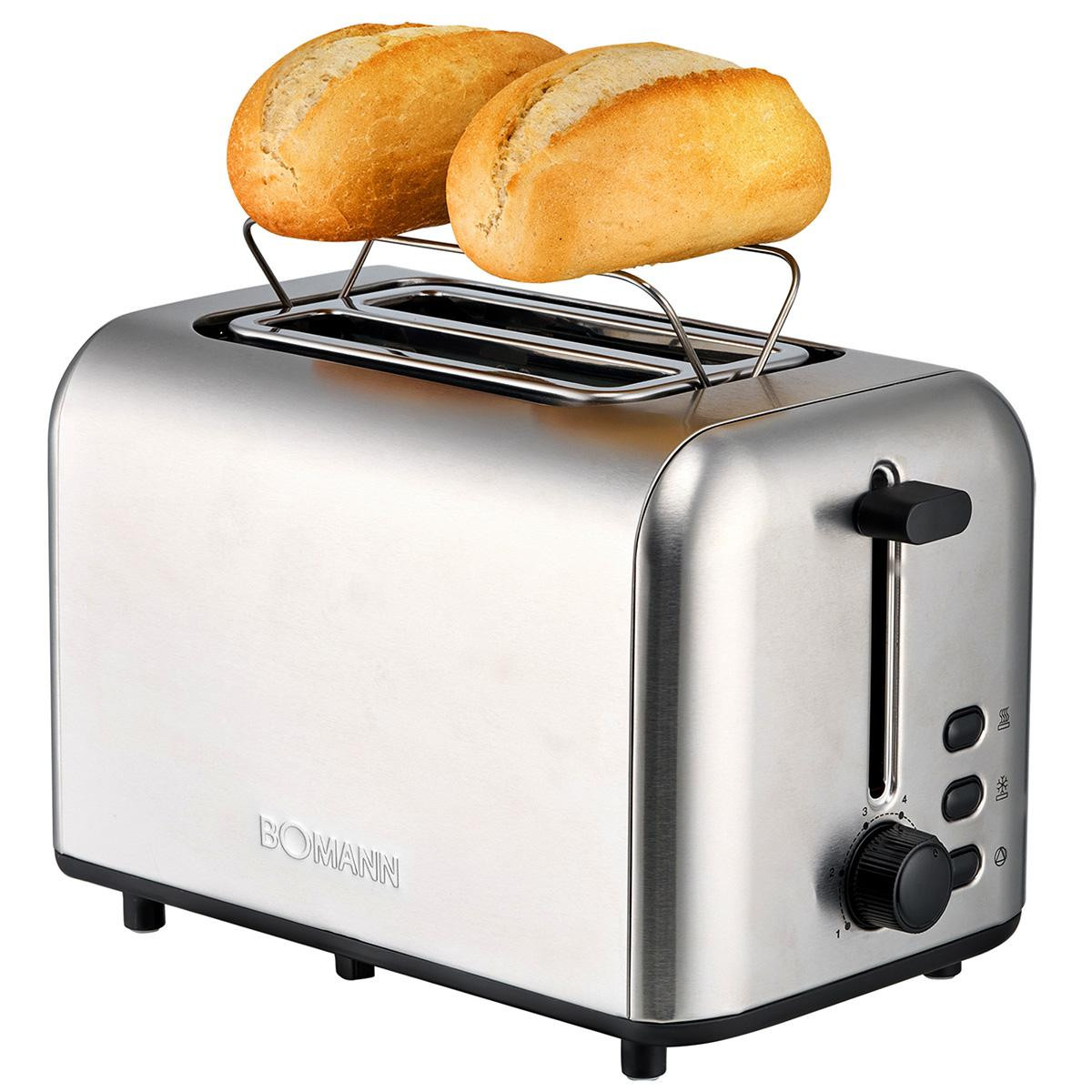 Bomann Broodrooster TA 6080 CB met 2 sleuven en ingebouwde broodjeshouder