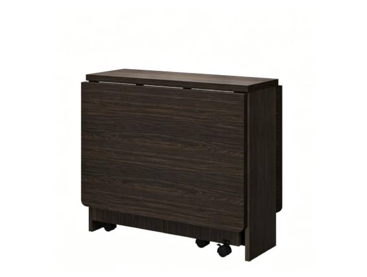Koioplie Klapp-Esstisch 130x80x75 cm Gateleg 6 Rollen Walnuss Drop-Leaf, 6 Feststellrollen, Faltmechanismus, Kompakt, Apartment