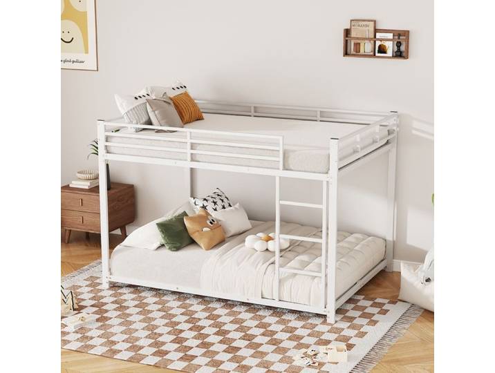 140*200 Lits d'enfant Lits superposés Lits en fer Lits superposés en fer de forme classique Blanc