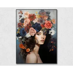 La Casa »Lady mit Blumenschmuck« Wandbild 90x120 cm gerahmt