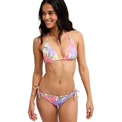 Triangel-Bikini-Top ROXY "Hazey Hibiscus Tiki Tri", Damen, Gr. S, bunt (cloud dancer hazey hibiscus), Obermaterial: 85% Polyester, 15% Elasthan., Bikini-Oberteile