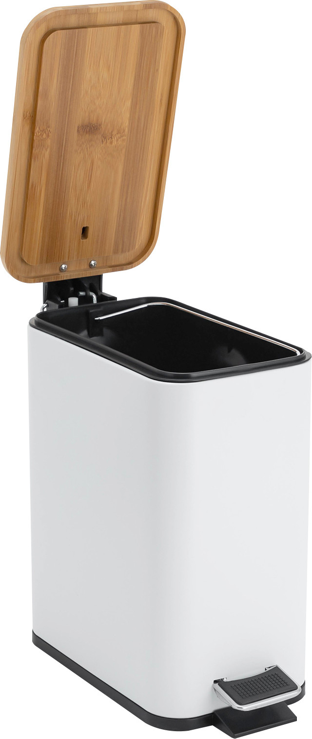 Easybuy Witte Prullenbak met Deksel voor Keuken of Badkamer