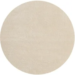Teppich MERINOS "Loft 37", beige, H:16mm Ø:160cm, Polyester, Teppiche, Teppich, Kunstfellteppich besonders weich und kuschelig, Fell Haptik