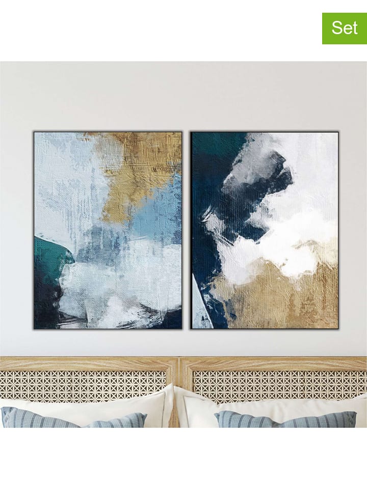 Wallity 2er-Set: Gerahmte Kunstdrucke - (L)80 x (B)60 cm - onesize