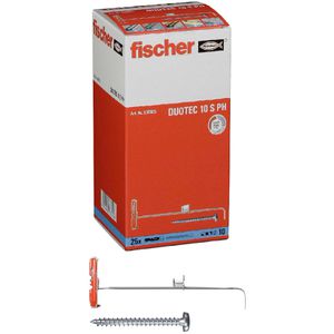 Fischer Schrauben-Dübel-Set 539025, DuoTec 10 S PH, 10x50mm Hohlraumdübel & Schrauben, 50-teilig