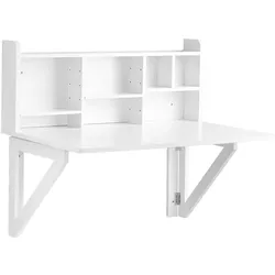 SoBuy Klappbarer Schreibtisch Weiß 90x60x78cm Funktional