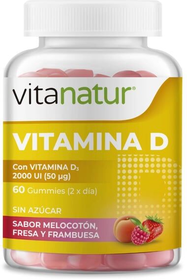 Vitanatur Gominolas Vitamina D 60 Gummies Melocotón Fresa Mora
