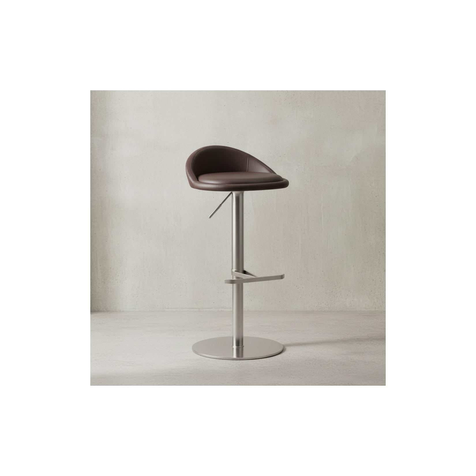 KADIMA DESIGN Barhocker DONAU, höhenverstellbar, halbrunde Rückenlehne, Edelstahl, max. 110 kg Belastung
