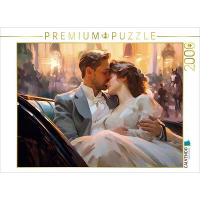 CALVENDO Puzzle Ein Kuss in einer Kutsche | 2000 Teile Lege-Größe 90x67cm Foto-Puzzle für glückliche Stunden