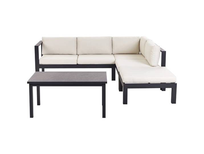 LOUNGE-SET 5-sitzer Aluminium Cremeweiß Messina