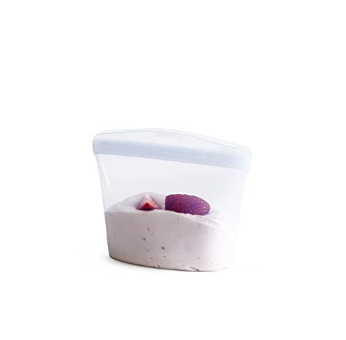 Stasher Bowl Premium Herbruikbare siliconen opbergkom, 1 kop, transparant