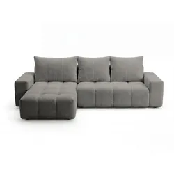 ECKSOFA Bresso Bouclé-Stoff Grau