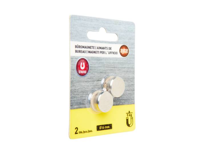 Ayce Büromagnete Stark ⌀ 16 mm 2 Stück